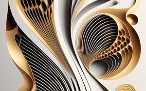 Preview wallpaper pattern, relief, white, gold, abstraction