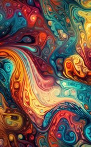 Preview wallpaper pattern, shapes, background, colorful, curls