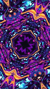 Preview wallpaper pattern, shapes, kaleidoscope, purple
