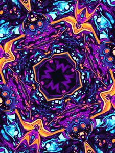 Preview wallpaper pattern, shapes, kaleidoscope, purple