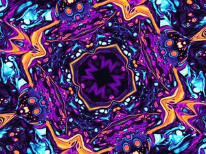 Preview wallpaper pattern, shapes, kaleidoscope, purple