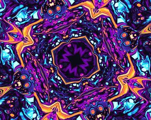 Preview wallpaper pattern, shapes, kaleidoscope, purple