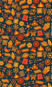 Preview wallpaper pattern, symbols, ethnic, magic, color, design