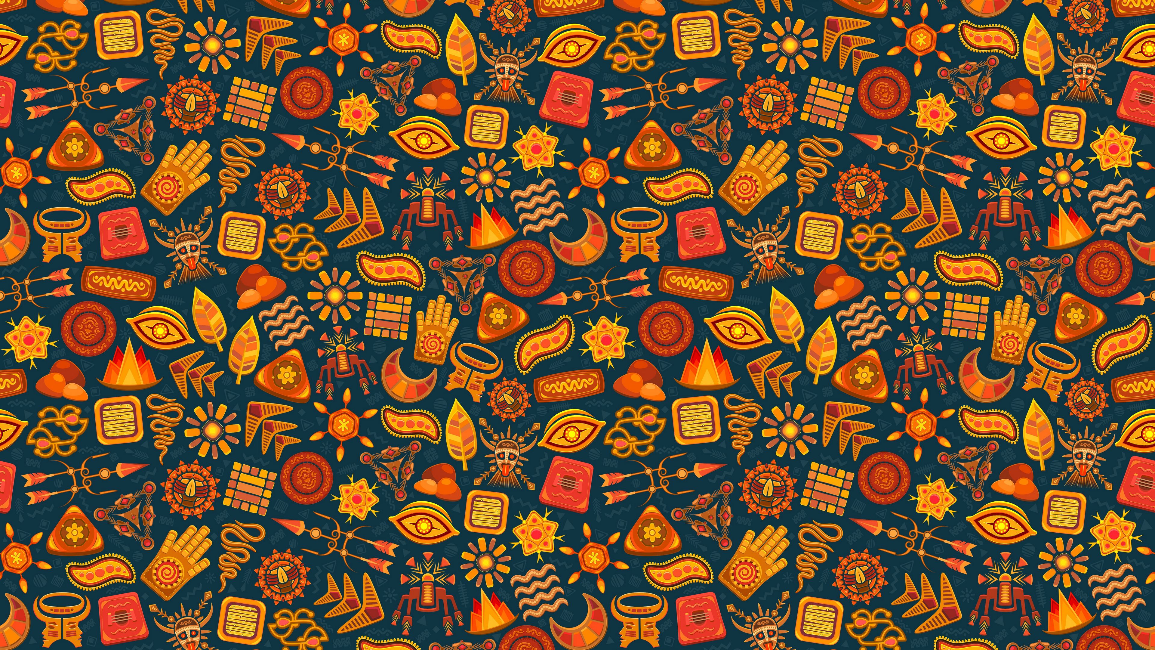 Download wallpaper 3840x2160 pattern, symbols, ethnic, magic, color, design 4k  uhd 16:9 hd background