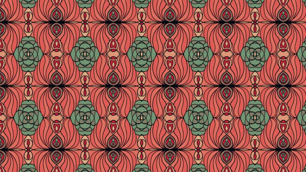 Wallpaper pattern, texture, red, green