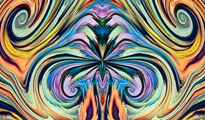 Preview wallpaper pattern, waves, reflection, abstraction, colorful