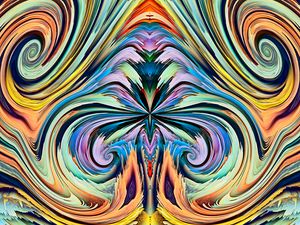 Preview wallpaper pattern, waves, reflection, abstraction, colorful