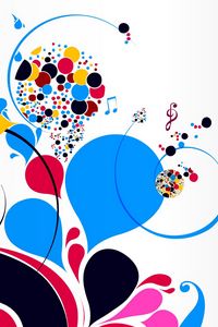 Preview wallpaper patterns, colorful, bright, notes, treble clef