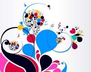 Preview wallpaper patterns, colorful, bright, notes, treble clef