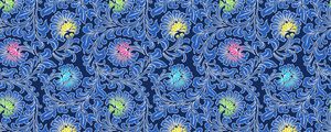 Preview wallpaper patterns, flowers, blue, asia, seamless