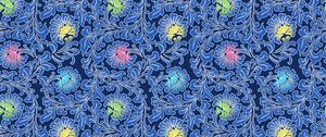 Preview wallpaper patterns, flowers, blue, asia, seamless