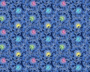 Preview wallpaper patterns, flowers, blue, asia, seamless