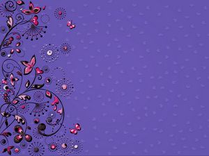 Preview wallpaper patterns, flowers, butterflies, hearts, purple