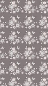 Preview wallpaper patterns, flowers, butterfly, gray