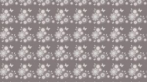 Preview wallpaper patterns, flowers, butterfly, gray