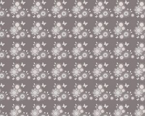 Preview wallpaper patterns, flowers, butterfly, gray