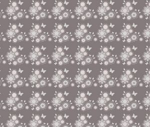 Preview wallpaper patterns, flowers, butterfly, gray