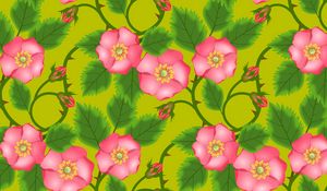 Preview wallpaper patterns, flowers, pink, green