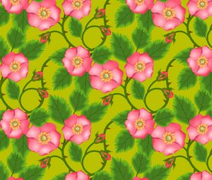 Preview wallpaper patterns, flowers, pink, green