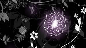 Preview wallpaper patterns, flowers, vector, shine