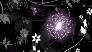 Preview wallpaper patterns, flowers, vector, shine