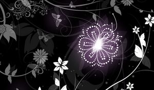 Preview wallpaper patterns, flowers, vector, shine