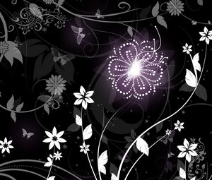 Preview wallpaper patterns, flowers, vector, shine