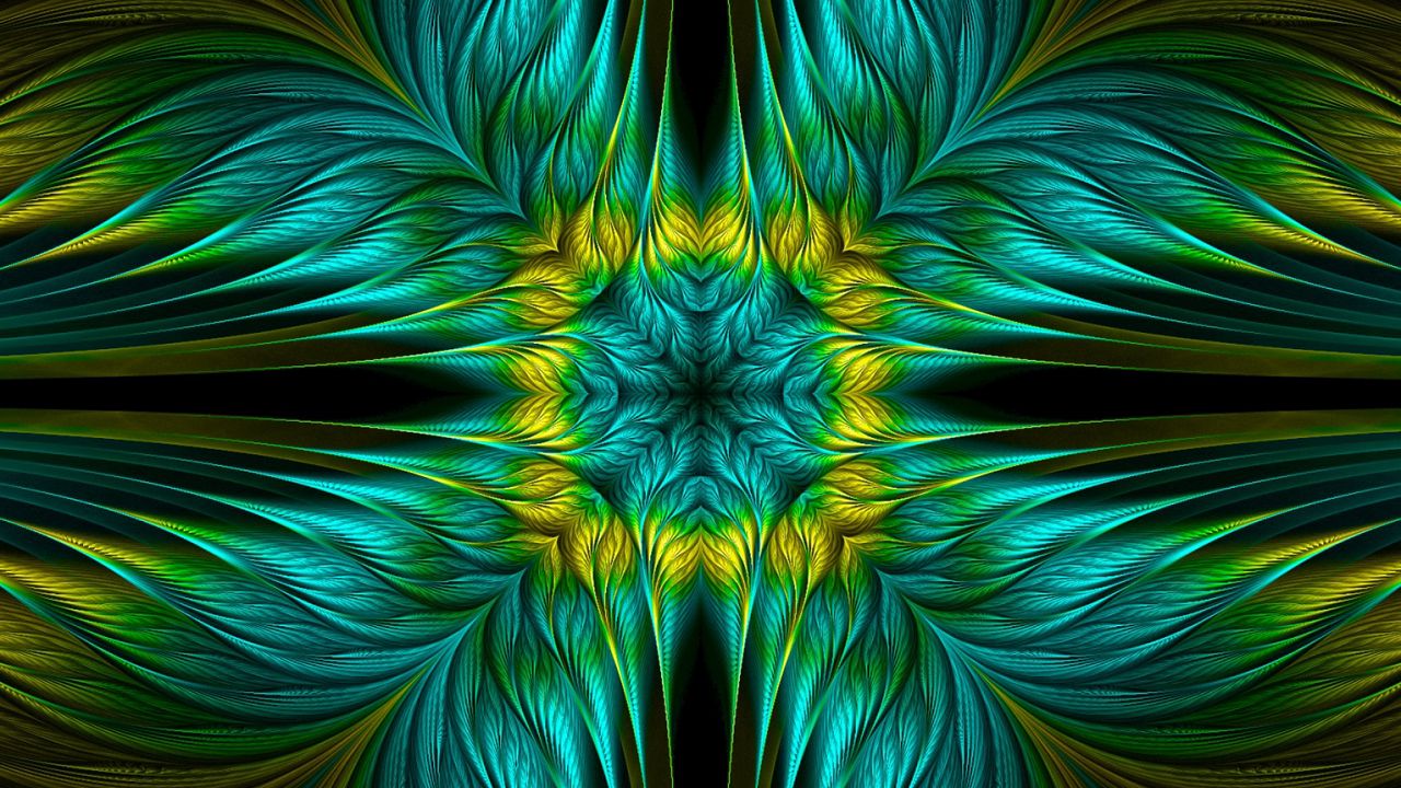 Wallpaper patterns, fractal, green