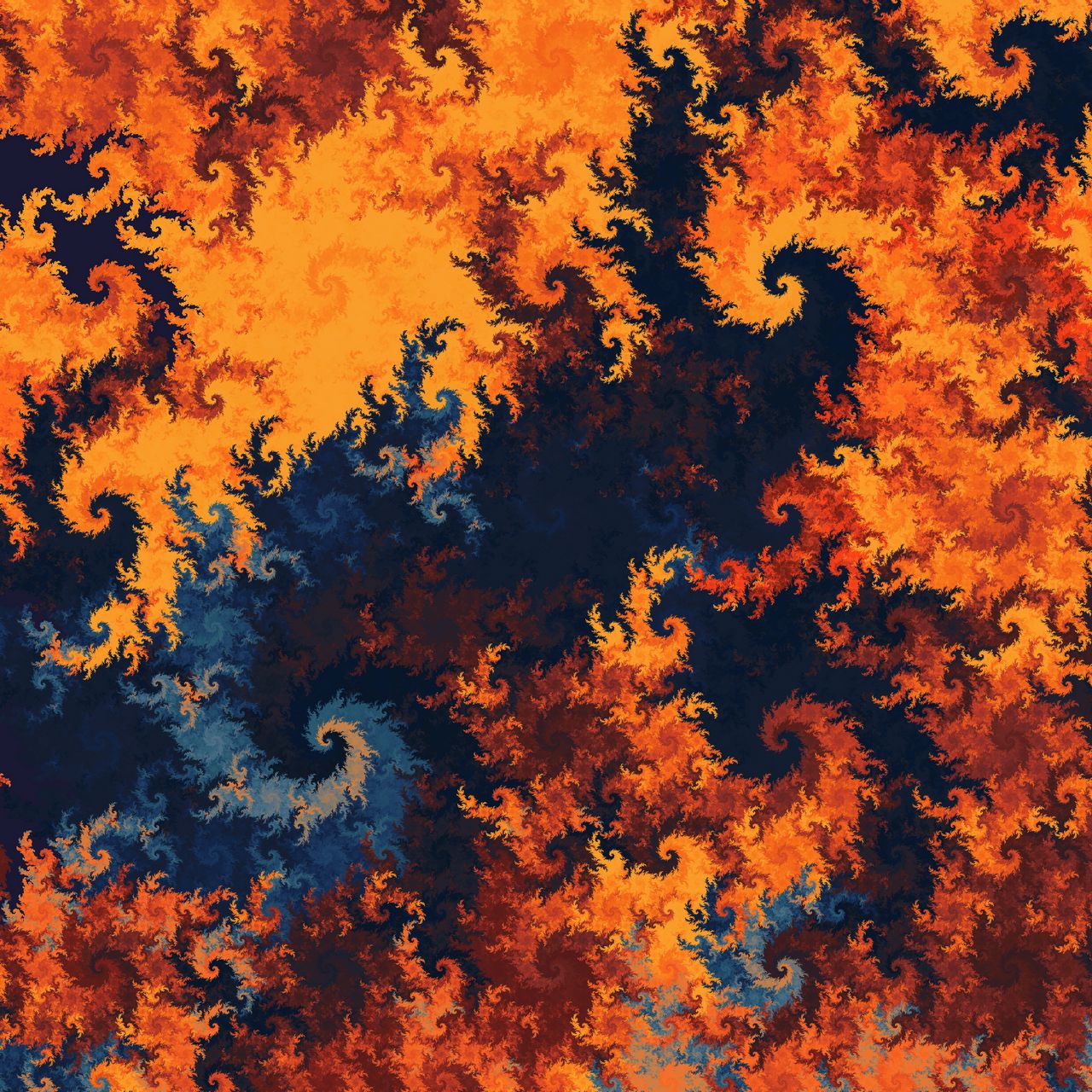 1280x1280 Wallpaper patterns, fractal twisted, multicolored