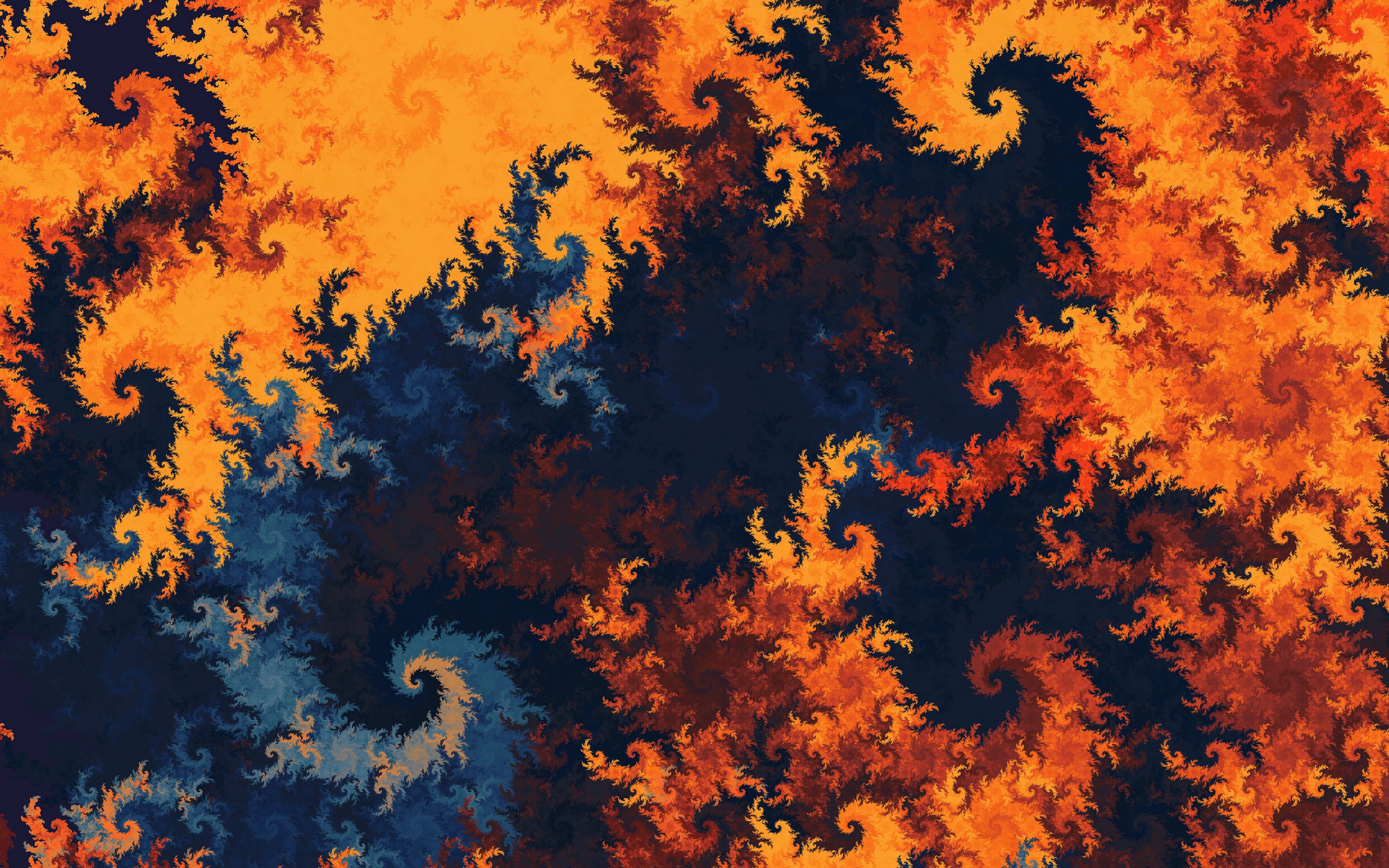3840x2400 Wallpaper patterns, fractal twisted, multicolored