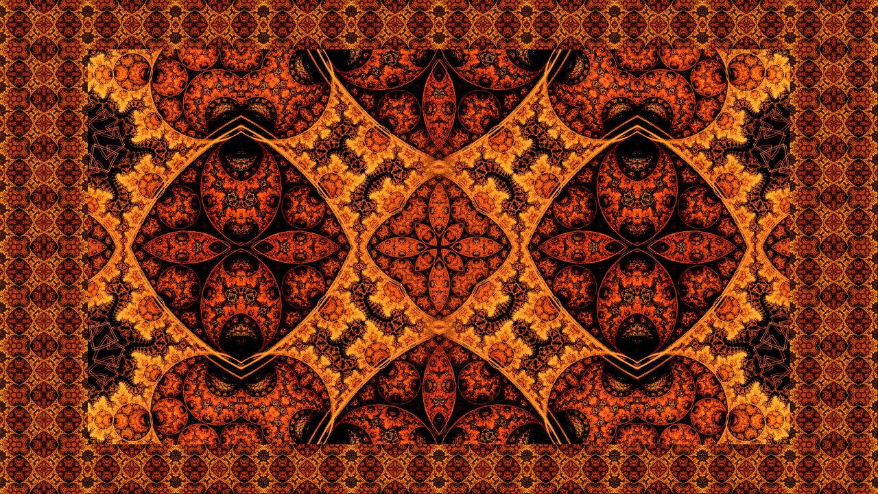 Wallpaper patterns, kaleidoscope, orange