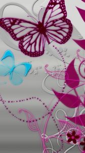 Preview wallpaper patterns, lines, butterflies, background