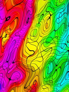 Preview wallpaper patterns, lines, wavy, colorful, bright