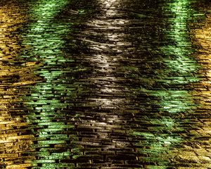 Preview wallpaper pavements, wet, road, light, multicolored