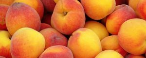 Preview wallpaper peaches, background, fruit, ripe