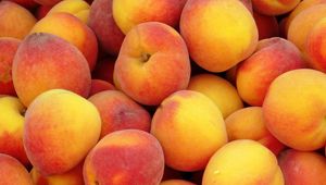 Preview wallpaper peaches, background, fruit, ripe