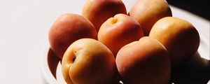 Preview wallpaper peaches, fruit, ripe, bowl