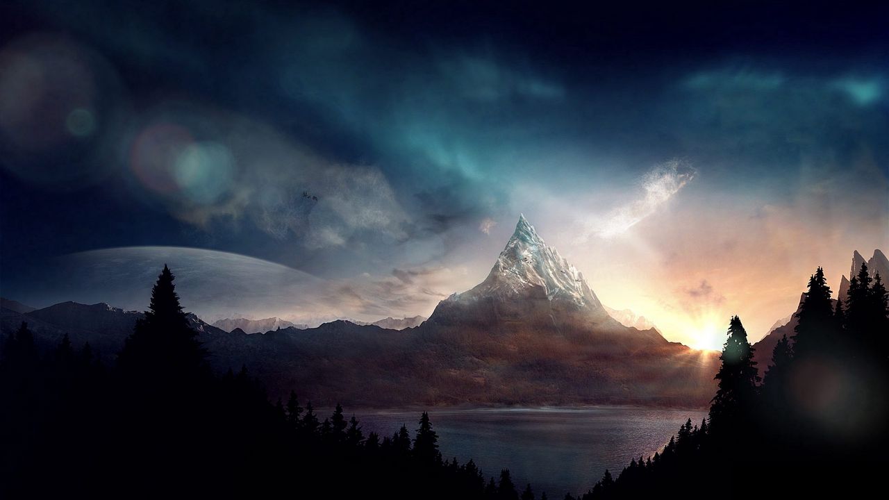 Wallpaper peak, mountain, fantasy, art