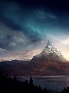 Preview wallpaper peak, mountain, fantasy, art
