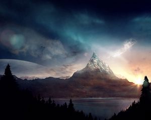 Preview wallpaper peak, mountain, fantasy, art