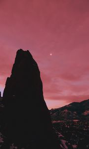 Preview wallpaper peak, mountain, pink, star