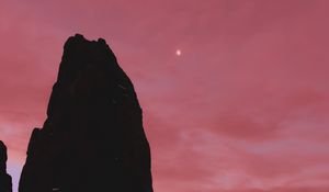 Preview wallpaper peak, mountain, pink, star