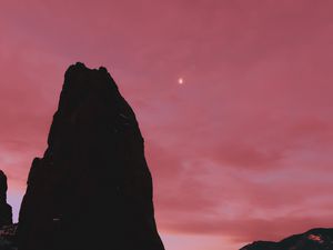 Preview wallpaper peak, mountain, pink, star