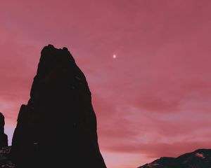 Preview wallpaper peak, mountain, pink, star