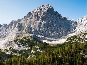 Preview wallpaper peak, mountains, rocks, lake