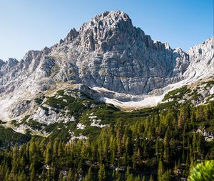 Preview wallpaper peak, mountains, rocks, lake
