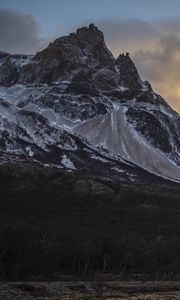 Preview wallpaper peak, rock, mountains, sky, trees