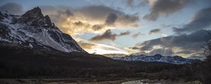 Preview wallpaper peak, rock, mountains, sky, trees