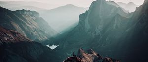 Preview wallpaper peaks, alone, loneliness, mountains, switzerland