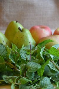 Preview wallpaper pears, apples, mint, herbs, fresh